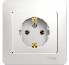 Розетка встраиваемая с заземлением (белый) Systeme Electric GSL000142