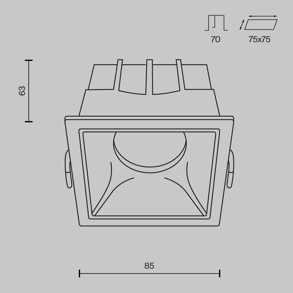 Встраиваемый светильник Maytoni Technical Alfa LED DL043-01-15W3K-D-SQ-WB_MY