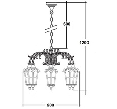 Уличный светильник подвесной IP44 Oasis Light 86170/6 16 Gb_OL