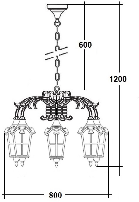Уличный светильник подвесной IP44 Oasis Light 86170/6 16 Gb_OL