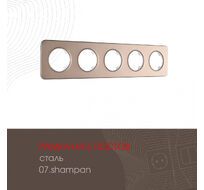 Рамка из стали на 5 постов Arte Milano 502.07-5.shampan