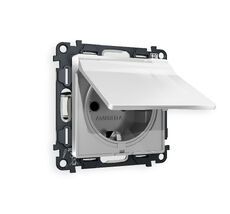 Розетка Ambrella Volt ALFA с заземлением с шторками и защитной крышкой 2P+E 16A-250V IP44 QUANT MA408010_AMB