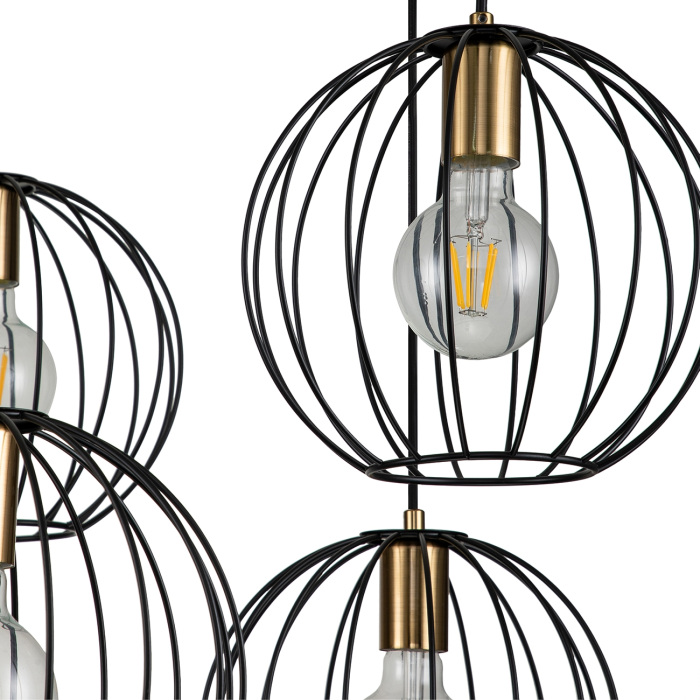 Подвесная люстра E27*60W Black/Brass Escada 10176/6_ESC