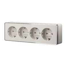 Розетка четверная с заземлением и шторками Werkel Gallant a071253_WR