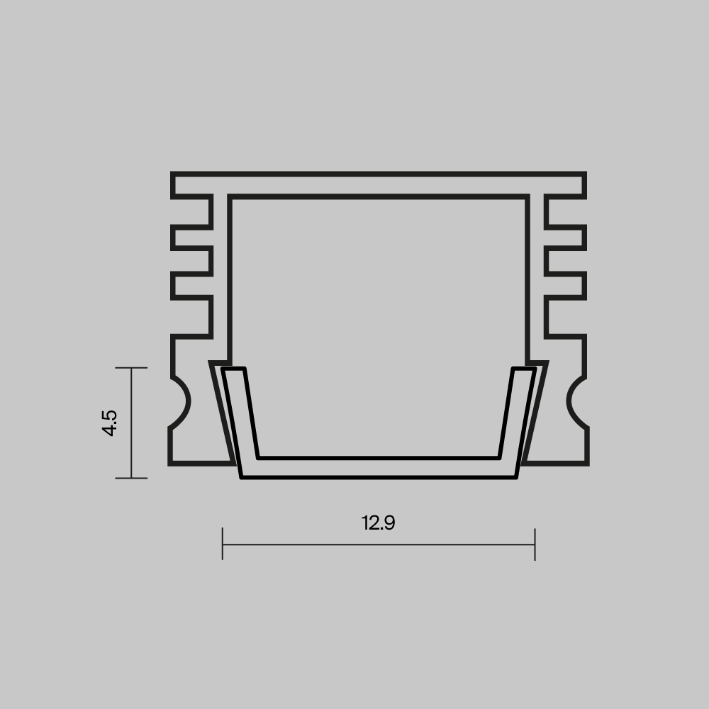 Рассеиватель для профиля 16?12 (Чёрный, 2 м), ALM-005-B-DF-2M 642024 Maytoni 642024_MY