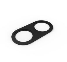 Рамка двойная для MINI COMBO, круглая, черная 00-00010302_SW