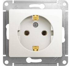 Розетка встраиваемая с заземлением (перламутровый) Systeme Electric GSL000643