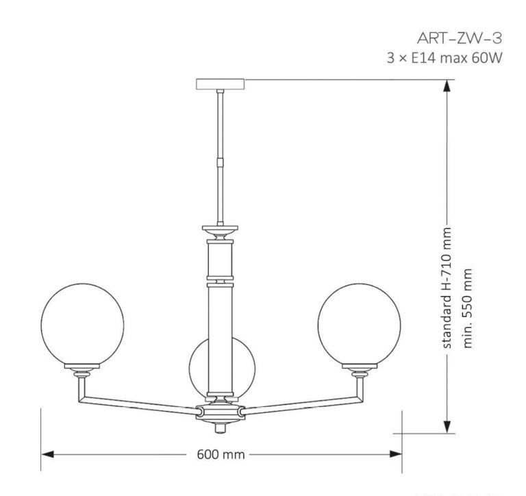 Подвесная люстра Kutek MOOD ARTU GLASS ART-ZW-3(N)G