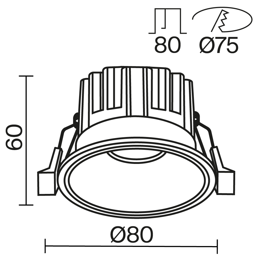 Встраиваемый светильник Maytoni Technical Round DL058-12W-DTW-B_MY