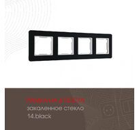 Рамка из закаленного стекла на 4 поста Arte Milano 503.14-4.black