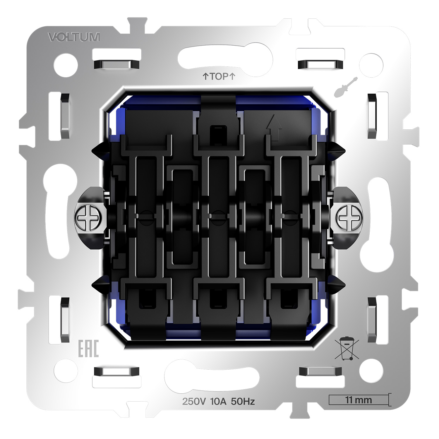 Механизм выключателя трехклавишного 10А S70 VLS0301M