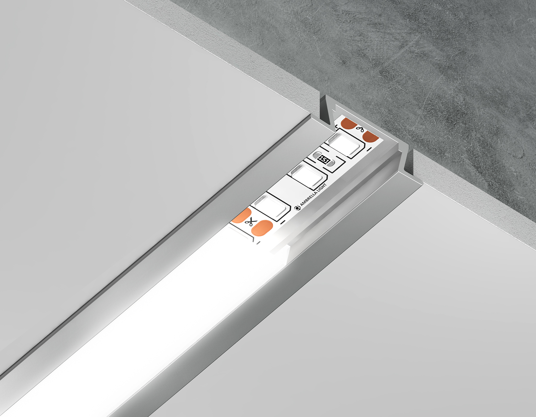 Алюминиевый профиль встраиваемый для ленты до 11мм Ambrella Light ILLUMINATION GP1001AL_AMB