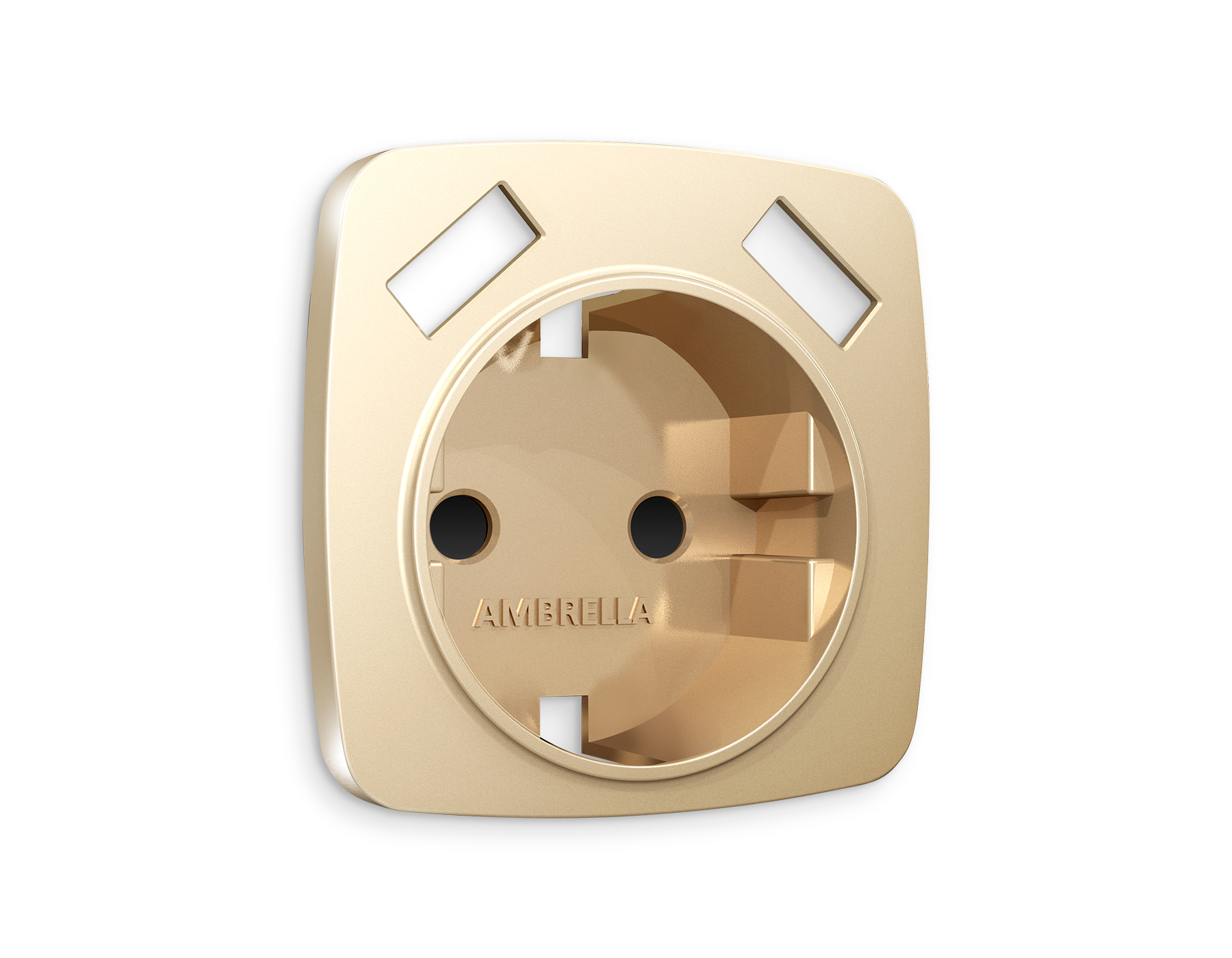 Лицевая панель для электрической розетки с заземлением со шторками 2USB A+A QUANT Ambrella Volt OMEGA OP6090_AMB