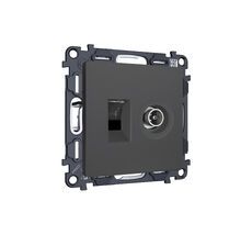 Комплект мех-ма розетки компьютерной + TV оконечной RJ-45 с автоматической защитной шторкой ALFA мягкое касание QUANT (AP9125, VM195) Ambrella Volt MA912510_AMB