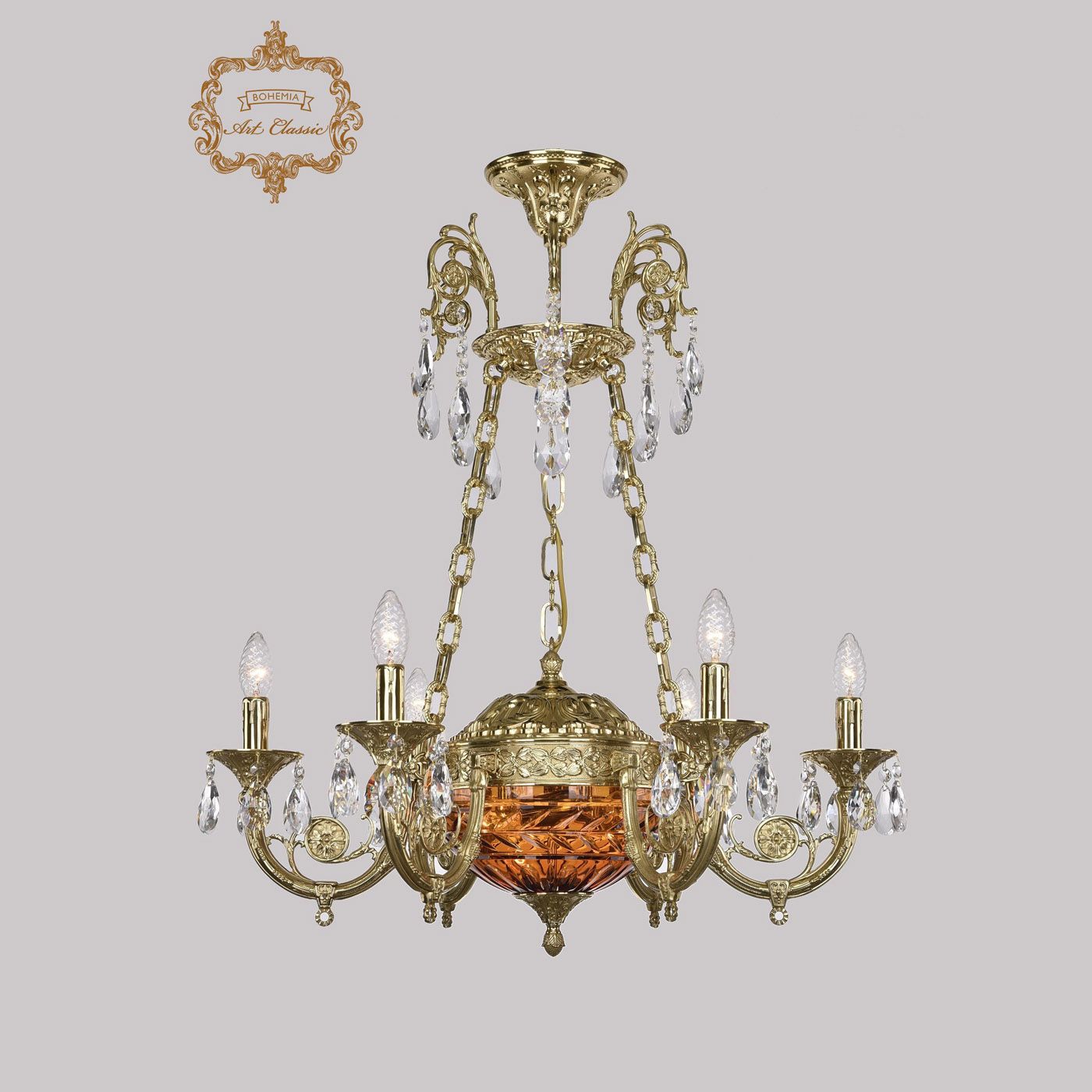 

Хрустальная люстра Bohemia Art Classic 31.44.6.KR175SP.250IT.G.Sp.Amber.1D, 31.44.6.KR175SP.250IT.G.Sp.Amber.1D
