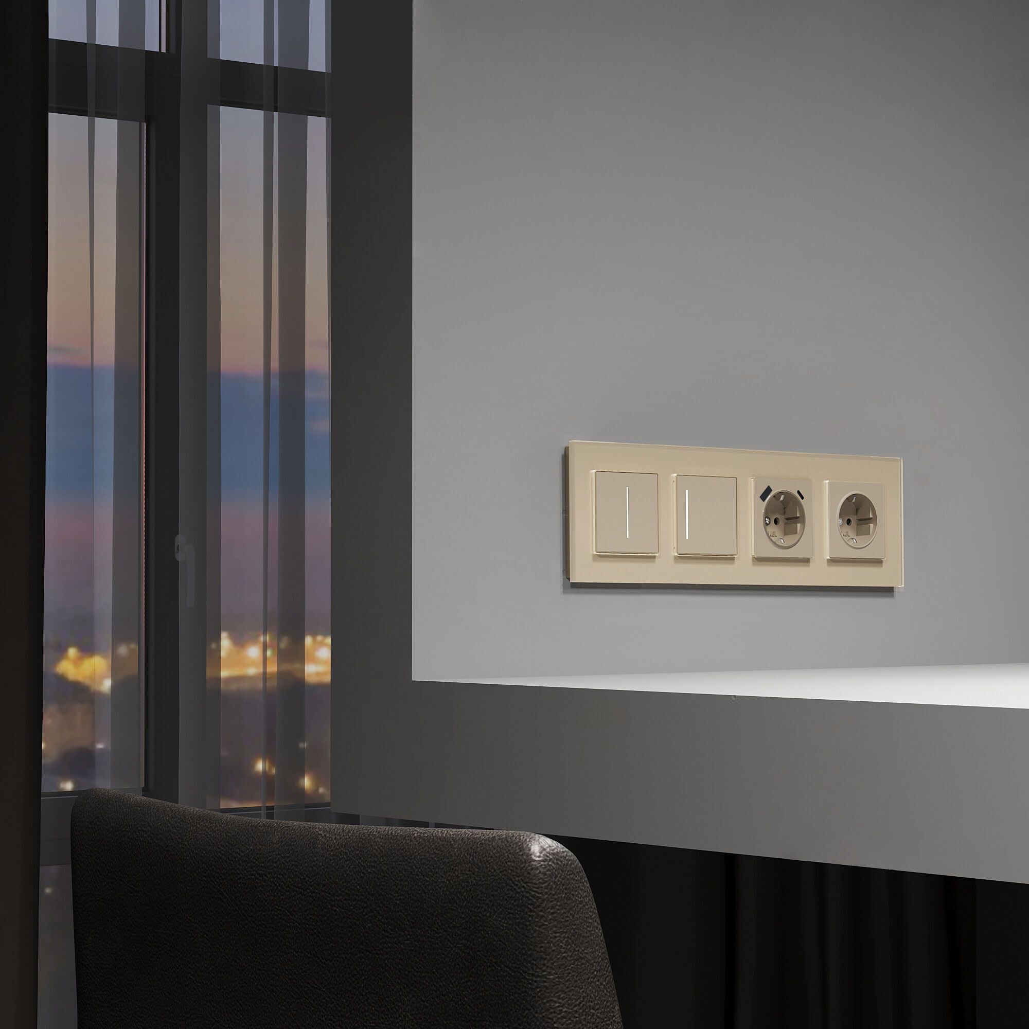 Умный сенсорный выключатель одноклавишный (шампань) Werkel a064145_WR