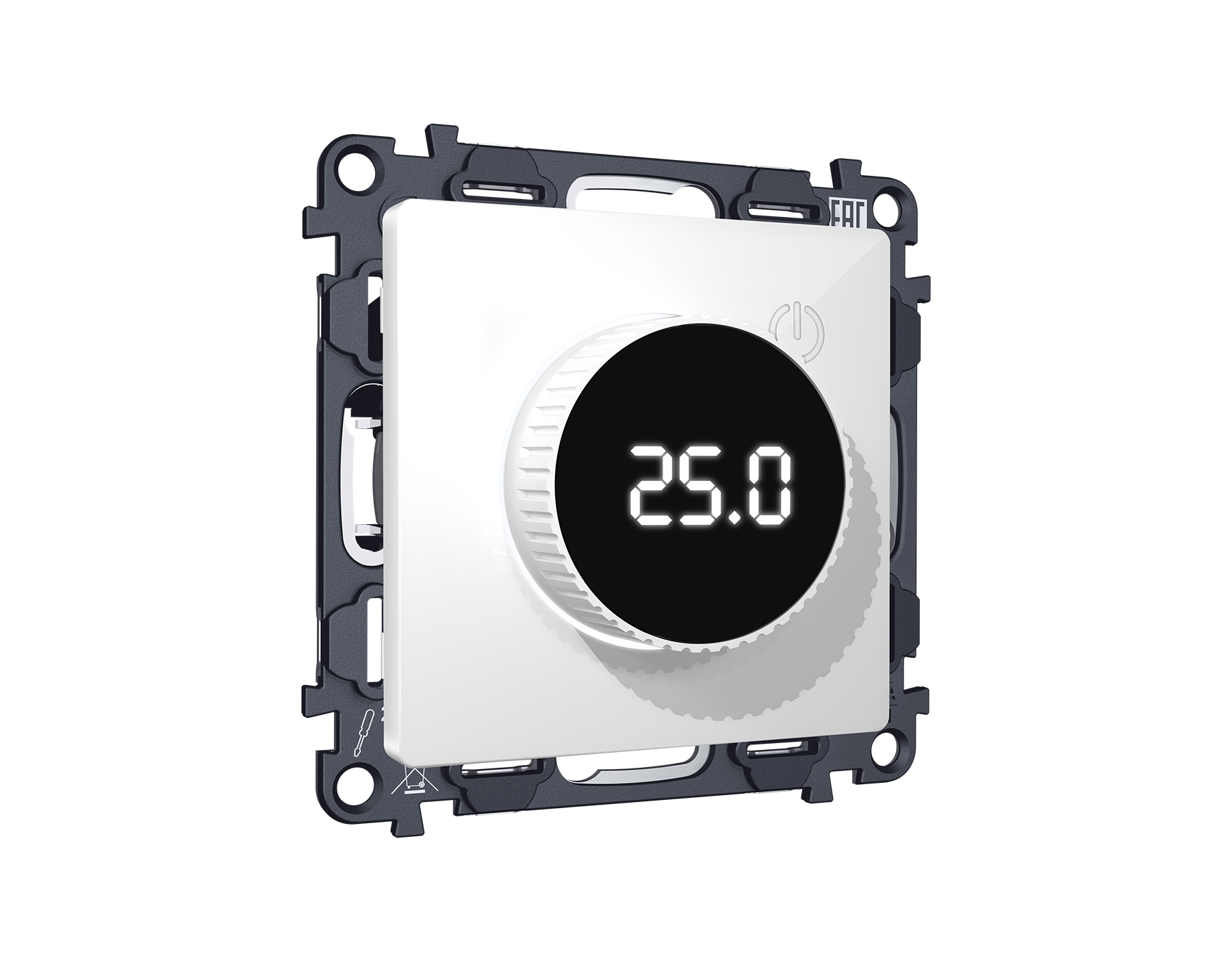 Комплект механизма терморегулятора теплого пола с цифровым дисплеем с подсветкой 16A-250V ALFA QUANT (AP1058, VM1385) Ambrella Volt MA105810_AMB