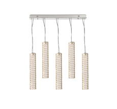 Подвесной светильник Newport Горизонтальная композиция 8290 из пяти подвесных светильников хром №104_NP