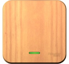 Выключатель накладной одноклавишный с подсветкой (ясень) Systeme Electric BLNVA101105