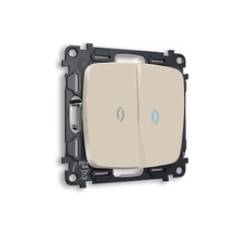 Выключатель двухклавишный проходной с подсветкой Ambrella Volt OMEGA QUANT MO324040_AMB