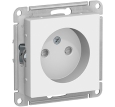 Розетка встраиваемая без заземления со шторками (белый) Systeme Electric ATN000149