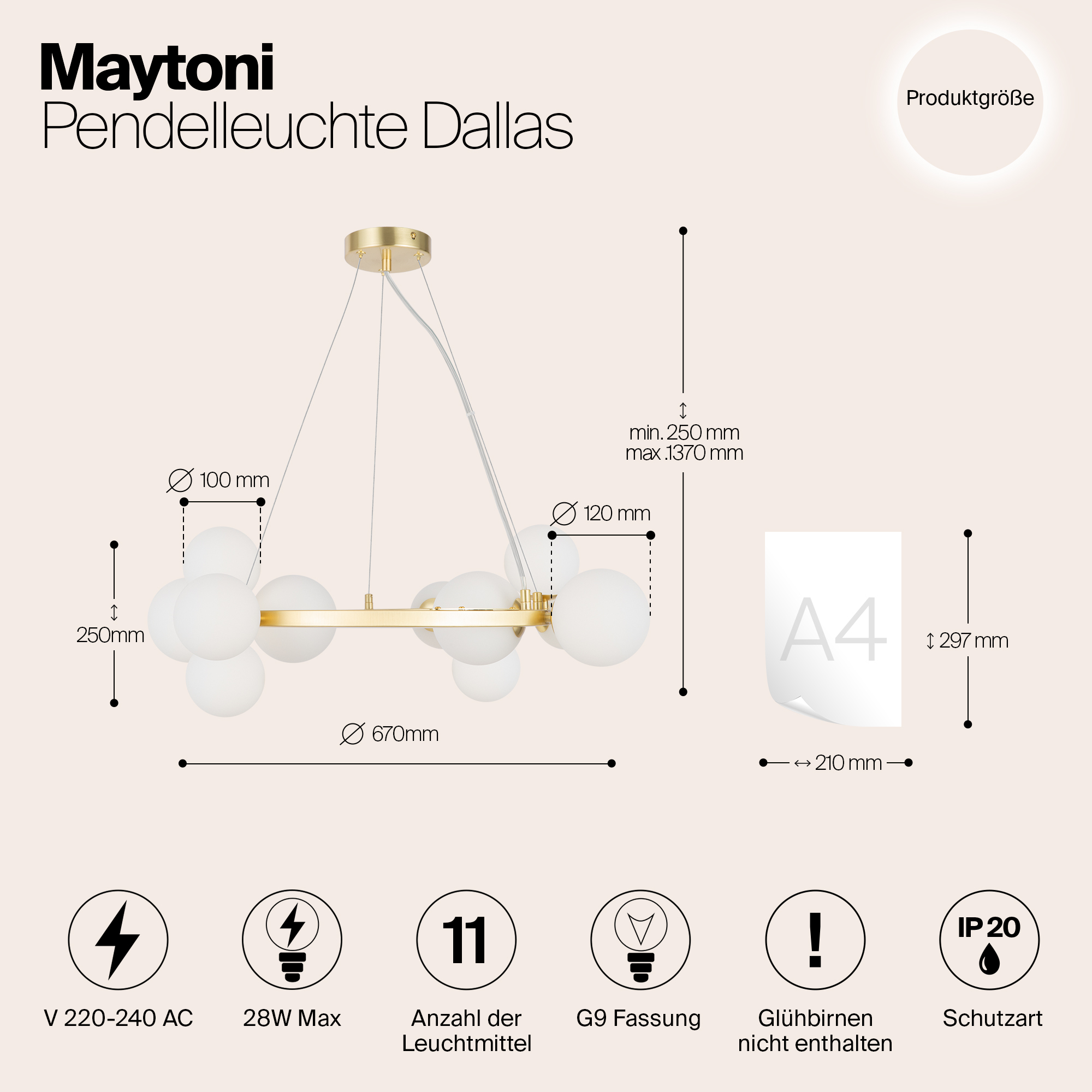 Подвесная люстра Maytoni Dallas MOD545PL-11BS_MY