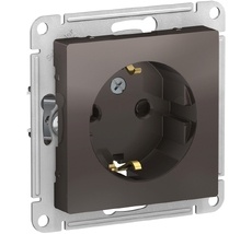 Розетка встраиваемая с заземлением и шторками (мокко) Systeme Electric ATN000645