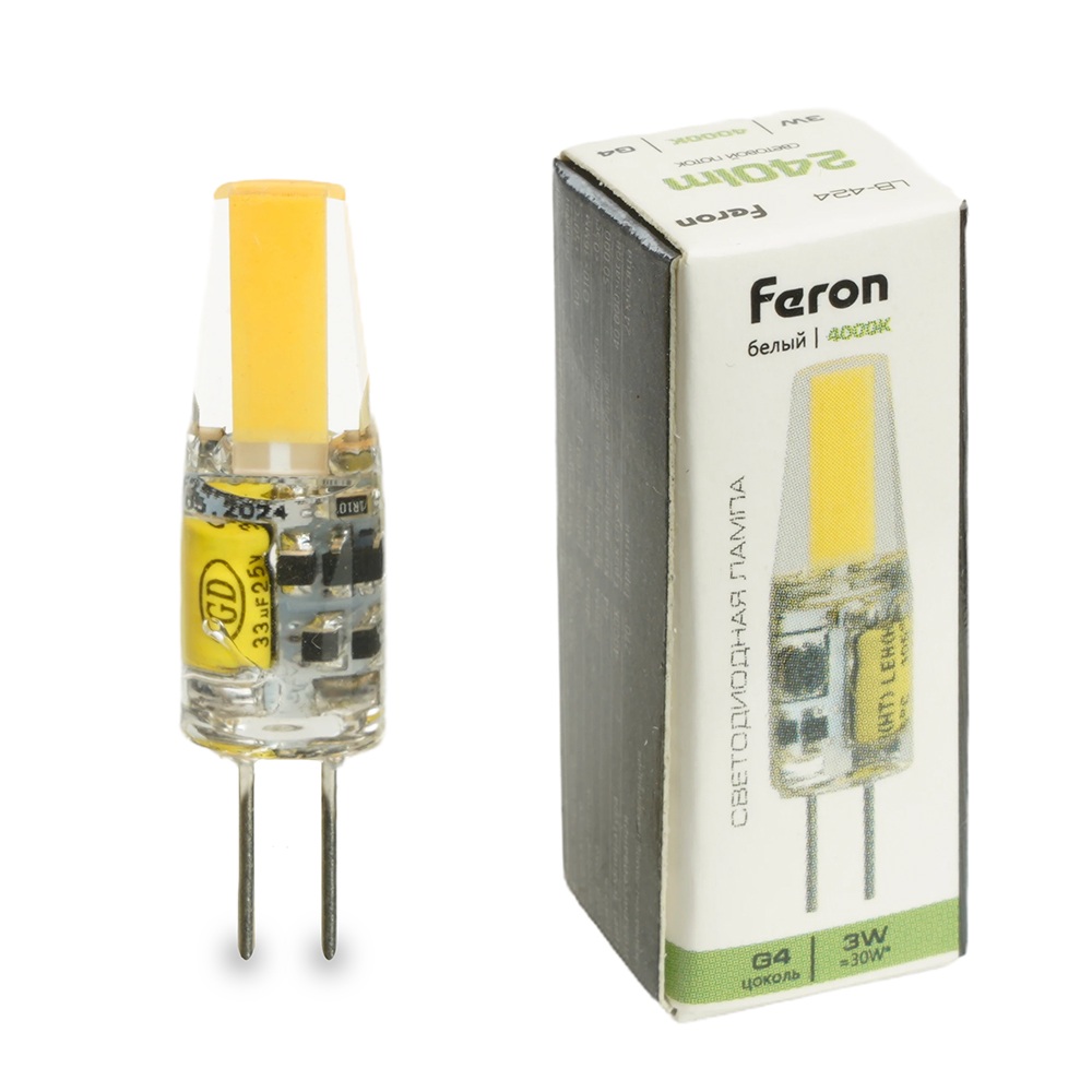 Лампа светодиодная JC капсульная 3W 12V G4 4000К Feron 51171_FR