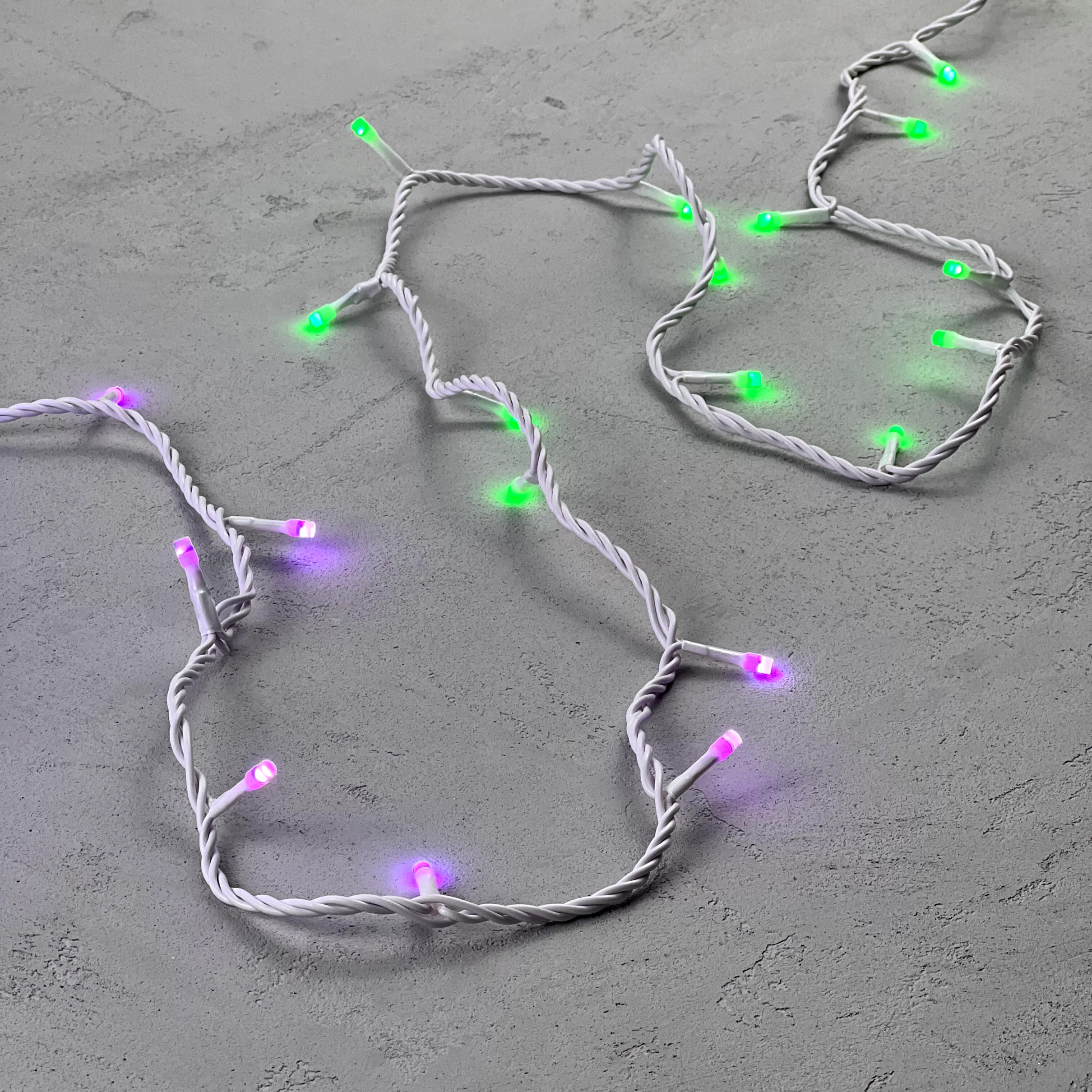 Гирлянда Нить 10м Разноцветная 220В, 100 LED, Провод Белый Каучук, IP65 AUG100-8-1EPRGB