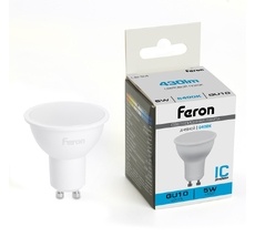 Лампа светодиодная MR16 рефлекторная 5W 175-265V GU10 6400К Feron 51217_FR