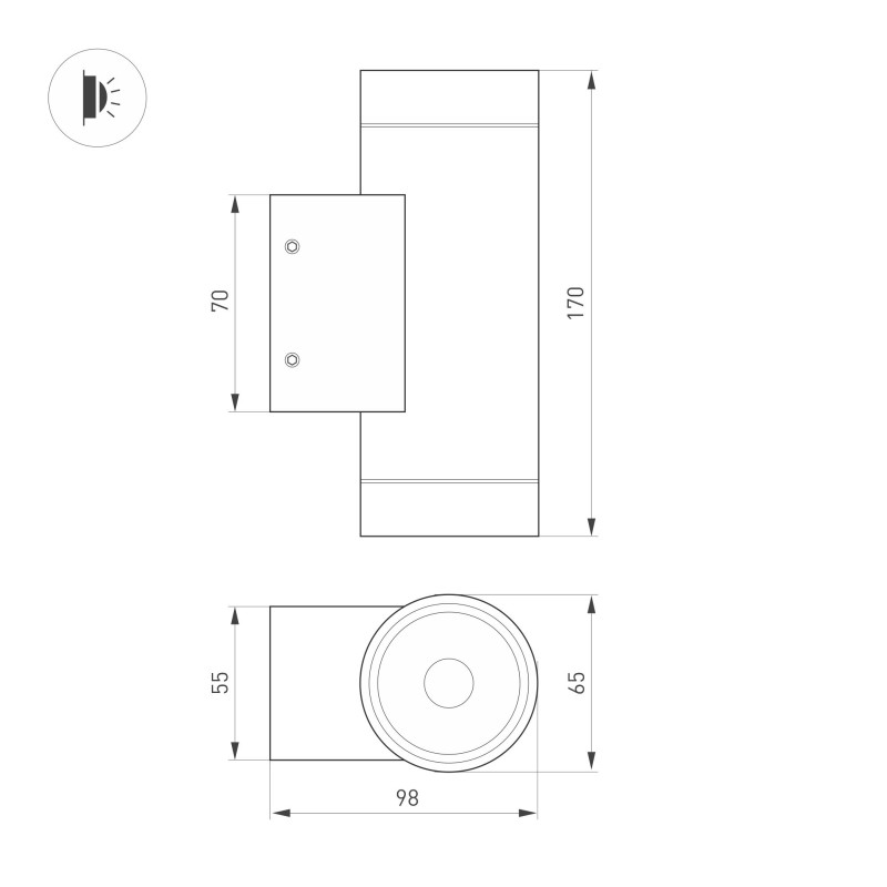 Уличный настенный светильник Arlight LGD-RAY-WALL 038154(1)_ARL