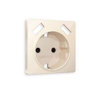 Лицевая панель для электрической розетки с заземлением со шторками 2USB A+A QUANT Ambrella Volt ALFA AP3090_AMB
