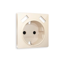 Лицевая панель для электрической розетки с заземлением со шторками 2USB A+A QUANT Ambrella Volt ALFA AP3090_AMB