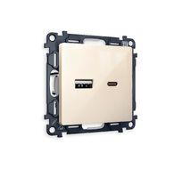 Розетка MA311010 2USB A+C 20W быстрая зарядка QUANT MA311010_AMB