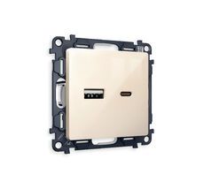 Розетка MA311010 2USB A+C 20W быстрая зарядка QUANT MA311010_AMB