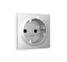 Лицевая панель для электрической розетки с заземлением со шторками QUANT Ambrella Volt ALFA AP4070_AMB