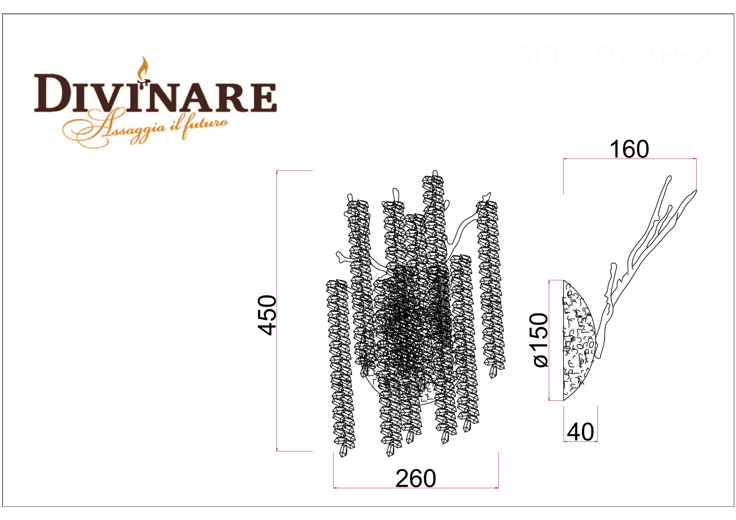 Настенный светильник Divinare SALICE 3133/01 AP-2_DI