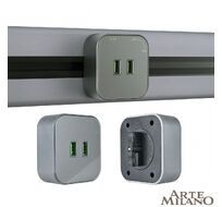 Трековая розетка Arte Milano track-sockets 380022TS/USBx2 Grey