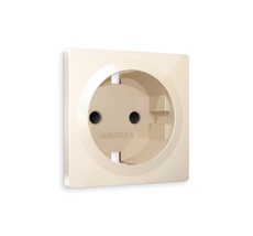 Лицевая панель для электрической розетки с заземлением и шторками QUANT Ambrella Volt ALFA AP3070_AMB