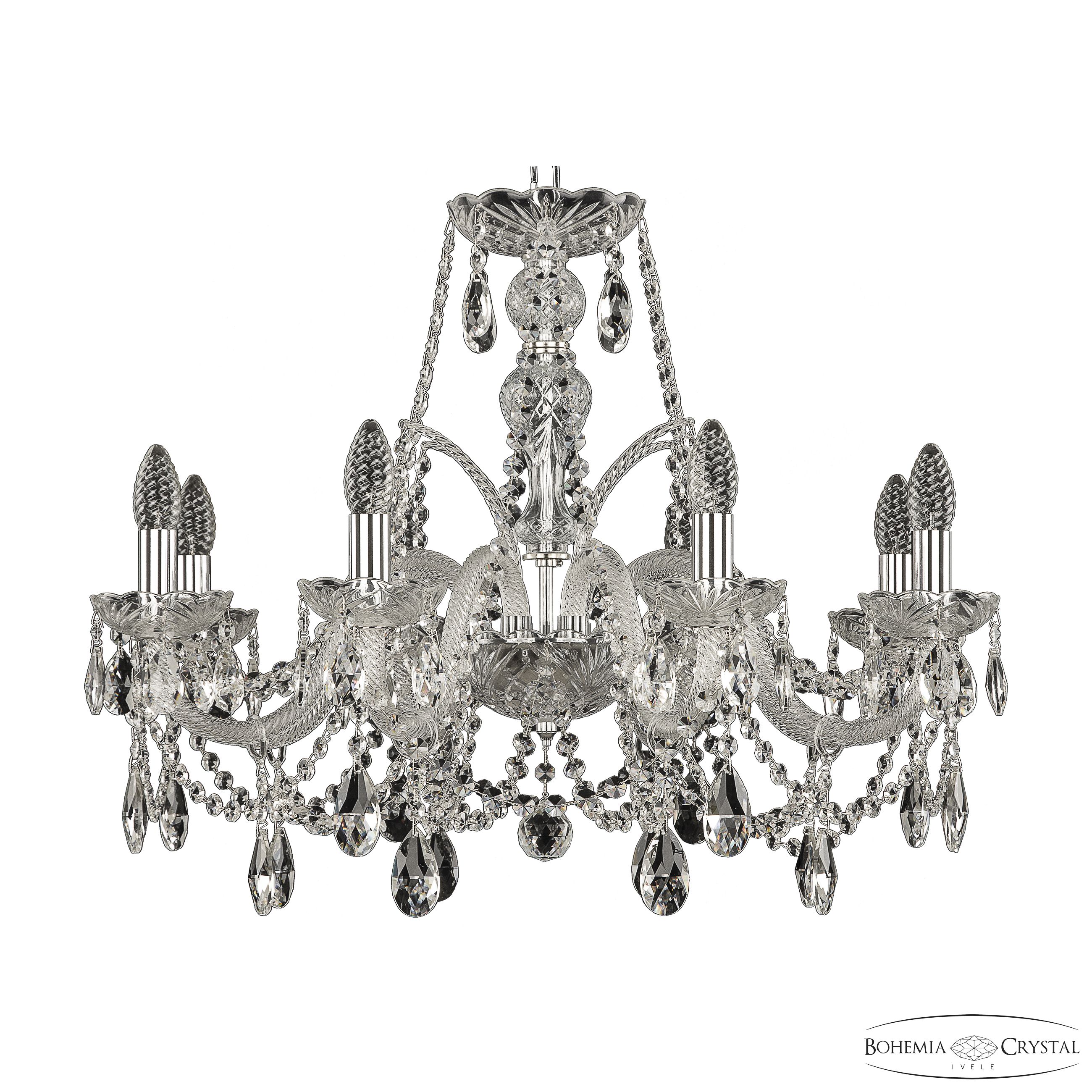 Хрустальная люстра Bohemia Ivele Crystal 105/8/240 Ni_BI