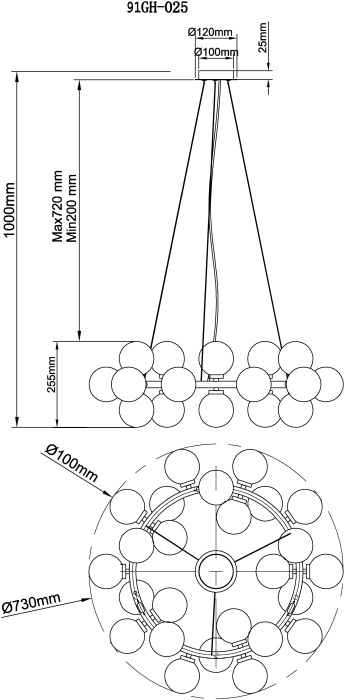 Подвесная люстра Garda Decor 91GH-025