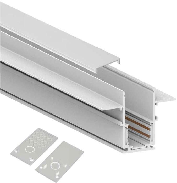 Шинопровод встраиваемый под гипсокартон низковольтный белый 1м Feron 41964_FR