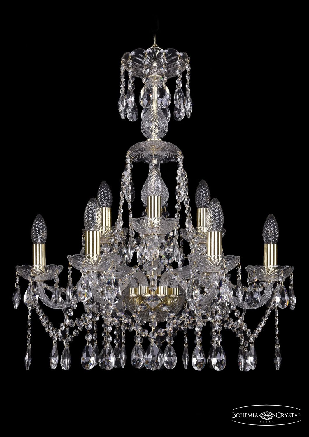 Хрустальная люстра Bohemia Ivele 1413/6+3/200/XL-66 G_BI