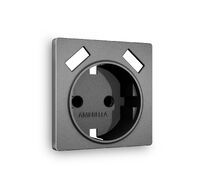Лицевая панель для электрической розетки с заземлением со шторками 2USB A+A QUANT Ambrella Volt ALFA AP6590_AMB