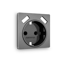 Лицевая панель для электрической розетки с заземлением со шторками 2USB A+A QUANT Ambrella Volt ALFA AP6590_AMB
