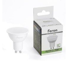 Лампа светодиодная MR16 рефлекторная 5W 175-265V GU10 4000К Feron 51216_FR