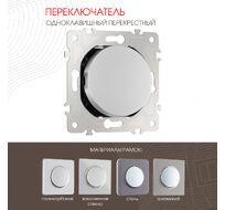 Переключатель одноклавишный перекрёстный 10AX 250V Arte Milano 202.34-1.silver
