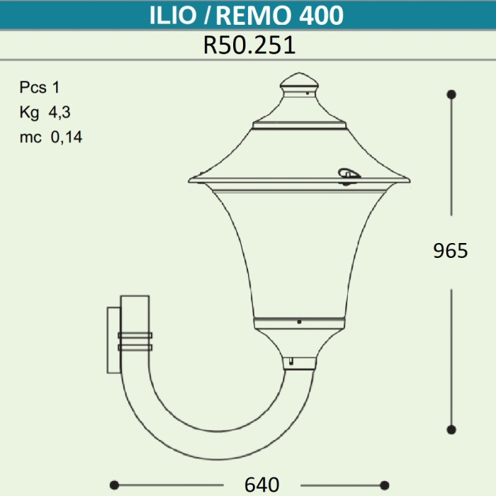 Уличный настенный светильник FUMAGALLI ILIO/REMO R50.251.000.AYE27