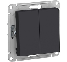 Выключатель встраиваемый двухклавишный (карбон) Systeme Electric ATN001065