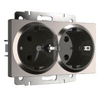 Розетка двойная с заземлением Werkel WL02-SKG-02-IP20 a051095_WR